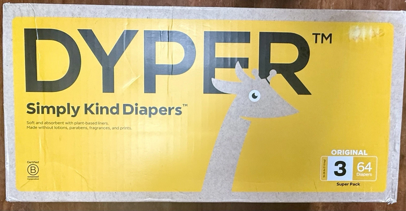DYPER Simply Kind Diapers Remarkably Soft Super Pack 64count Size 3~NWT