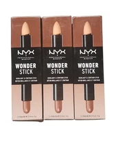 Lot of 3 - NYX Wonder Stick Highlight & Contour, WS03 Deep