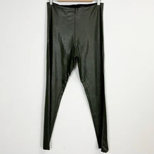 Commando Leggings Womens XL Green Faux Leather Stretch Pants
