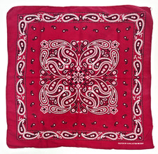 Vintage 100 Cotton Fastcolor  RN 13962  Red Bandana  Made in USA