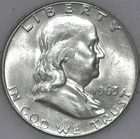 1963 Uncirculated Franklin Silver Half Dollar silver