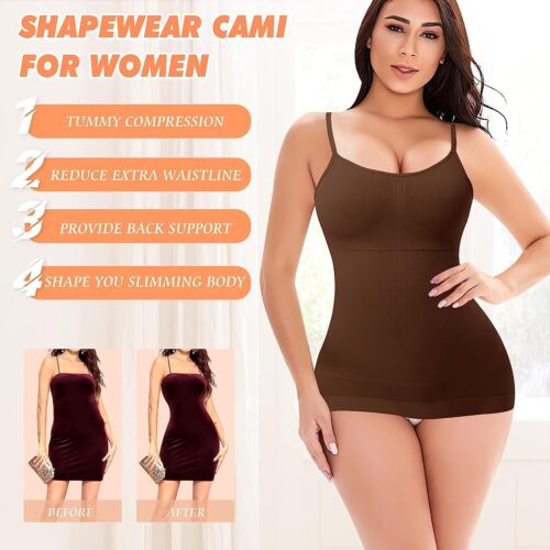 Women Camisole Shapewear Tank Tops Tummy Control Compression Shaping Vest Shaper - Picture 3 of 21