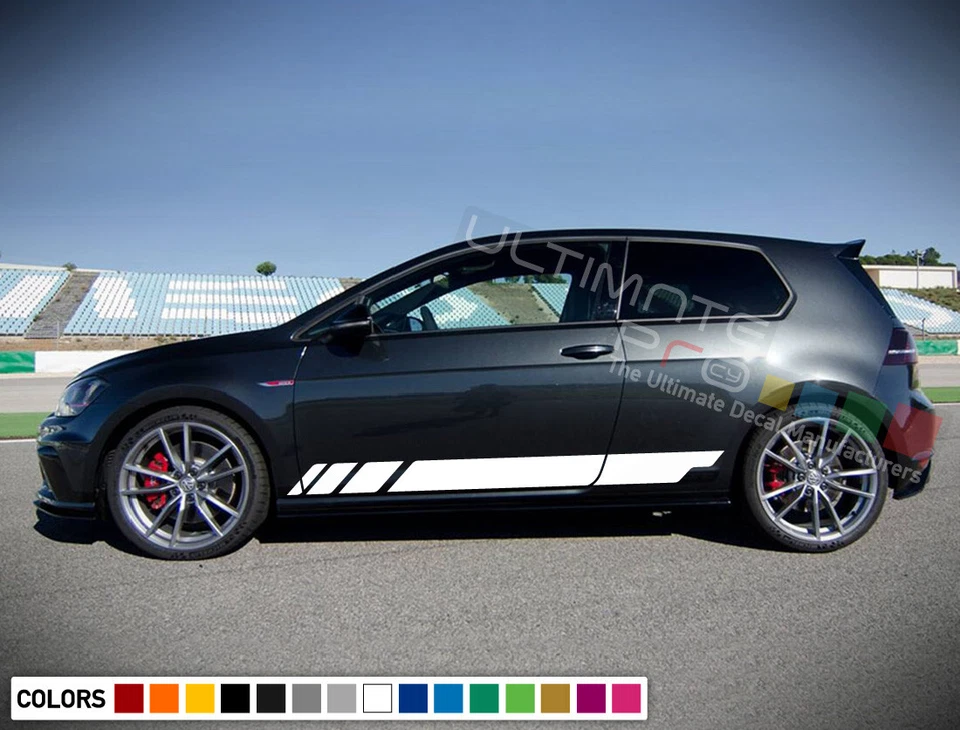 Calcomanía adhesiva vinilo rayas puertas laterales para Volkswagen Golf MK7 GTI 2017 2018 2019 Foto 3 de 4