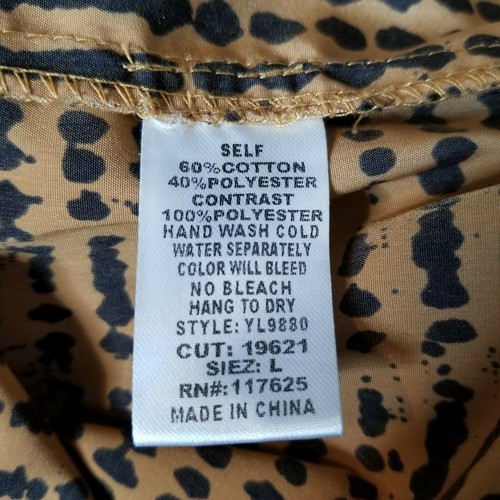 Ya Los Angles Womens Dress Sz Lg Tribal Print Brown Bk Open Back Shirred Waist - Picture 11 of 12