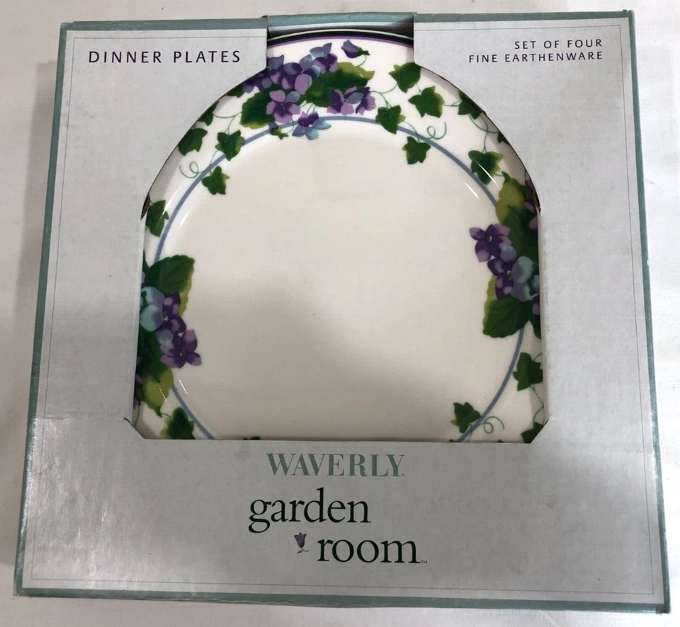 "Siete (7) platos de cena Waverly Garden Room dulce violeta de 11"" con cajas originales" Foto 2 de 4