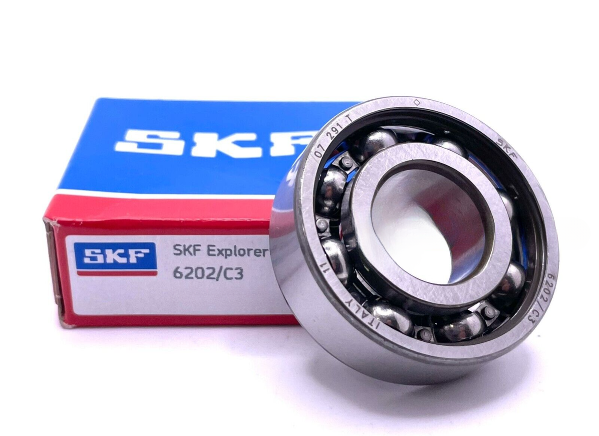 ビーバー５５ SKF 6202 C3 DEEP GROOVE BALL BEARING, OPEN, NO SEALS 15x35x11 mm