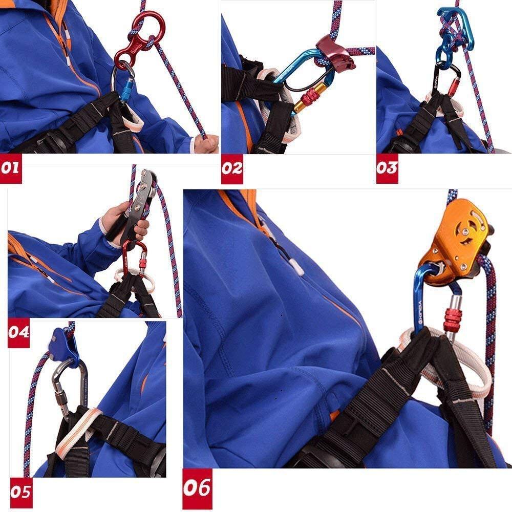 30KN Locking Carabiner – Aluminum D-Ring Screwgate, For Climbing, Caving, Rigging 11 thumbnail image
