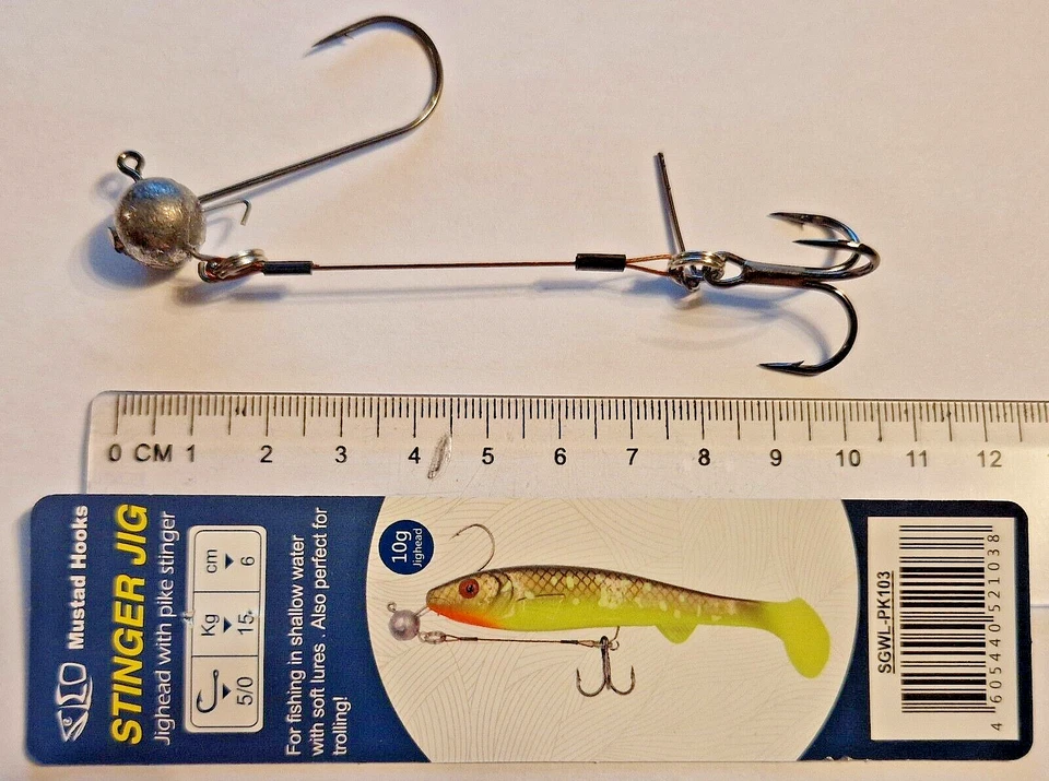 Mustad Hooks Stinger Jig, Jighead mit Stinger für Gummifische - Bild 2 von 3