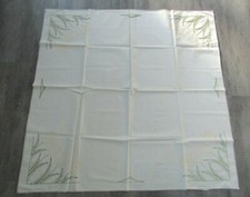 Vintage Embroidered Tulip Linen Tablecltoh
