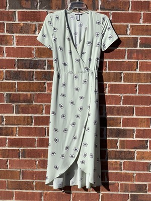 h&m green wrap dress