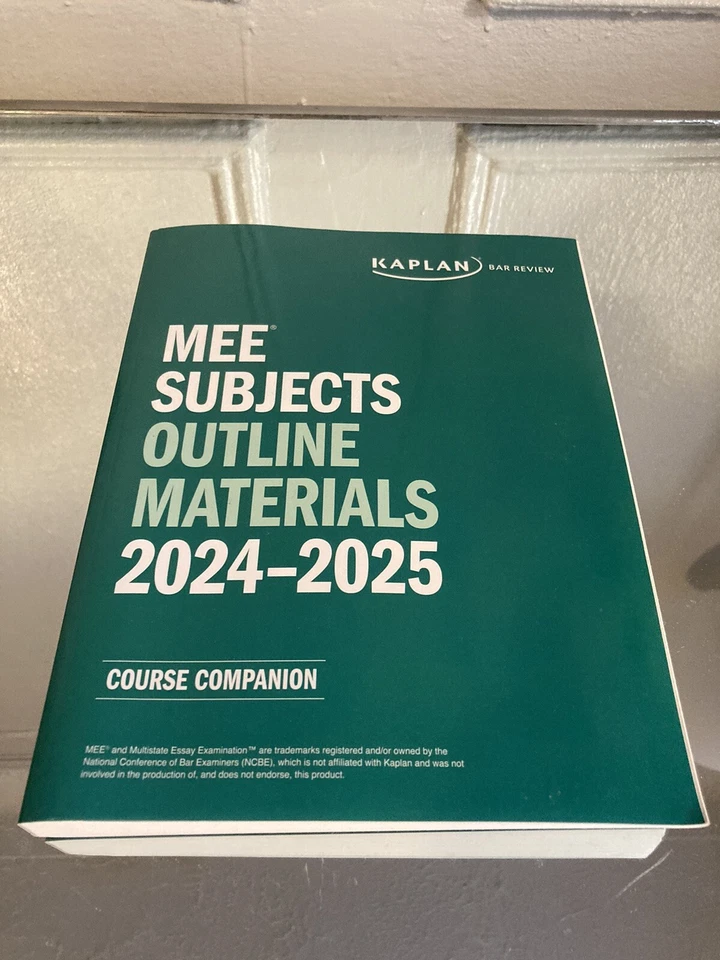 2024 - 2025 Kaplan Bar Review MEE Subjects Outline Materials UBE - Image 3 of 4