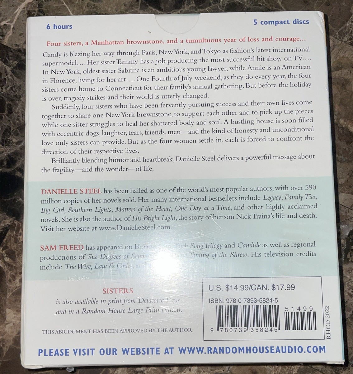 Sisters by Danielle Steel [NEW], CD, AUD -Read By Sam Freed