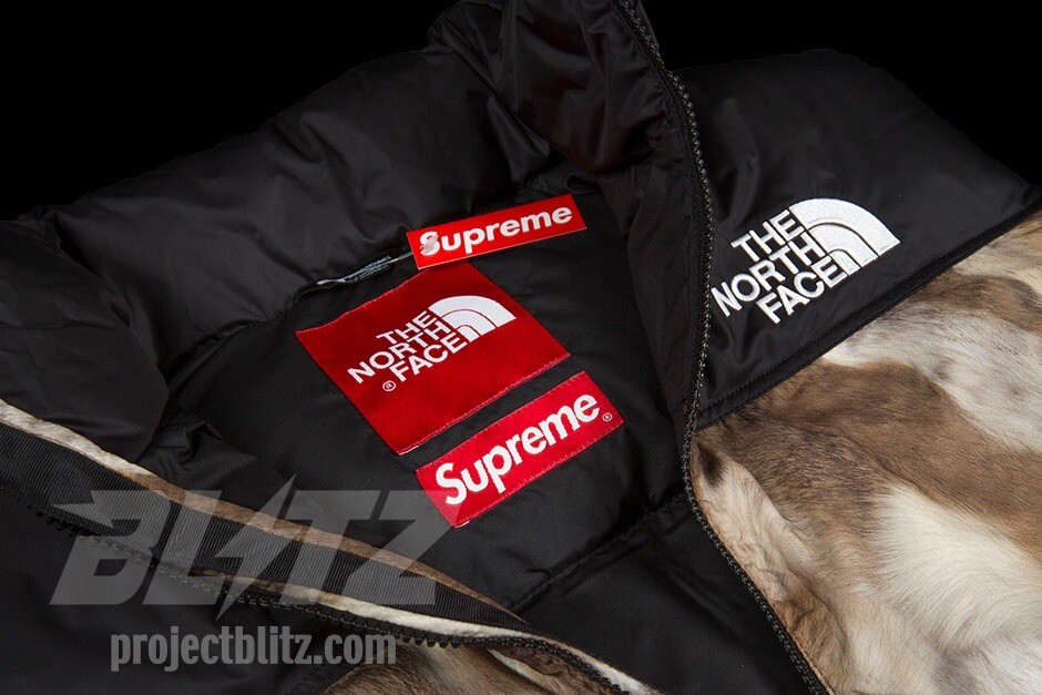 FW13 SUPREME THE NORTH FACE TNF FUR PRINT NUPTSE VEST BROWN