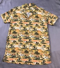 Nasty Gal Dress Womens 4 Yellow Hawaiian Print Shirt