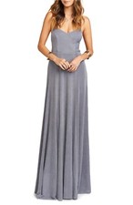 Show Me Your MUMU Smoke Gray Strappy Tie Open Back A-Line Maxi Gown Dress M 6/8