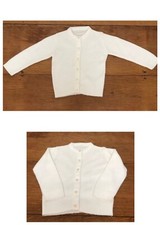 Vintage Cardigan Sweater White Baby Girl Buttons Long Sleeve 1960s 12 - 24 Month