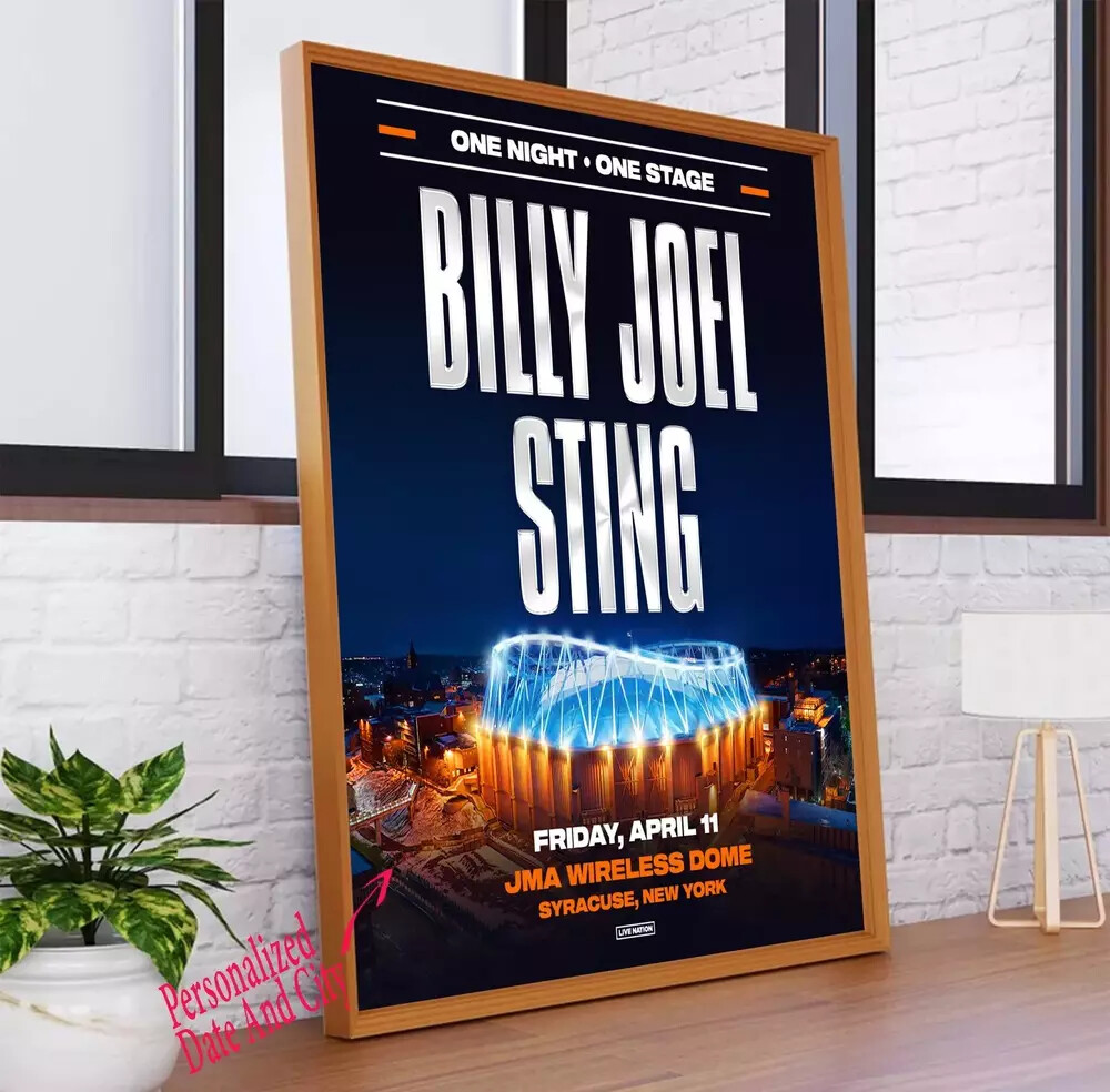 Custom Billy Joel & Sting Concert 2025 Tour Poster