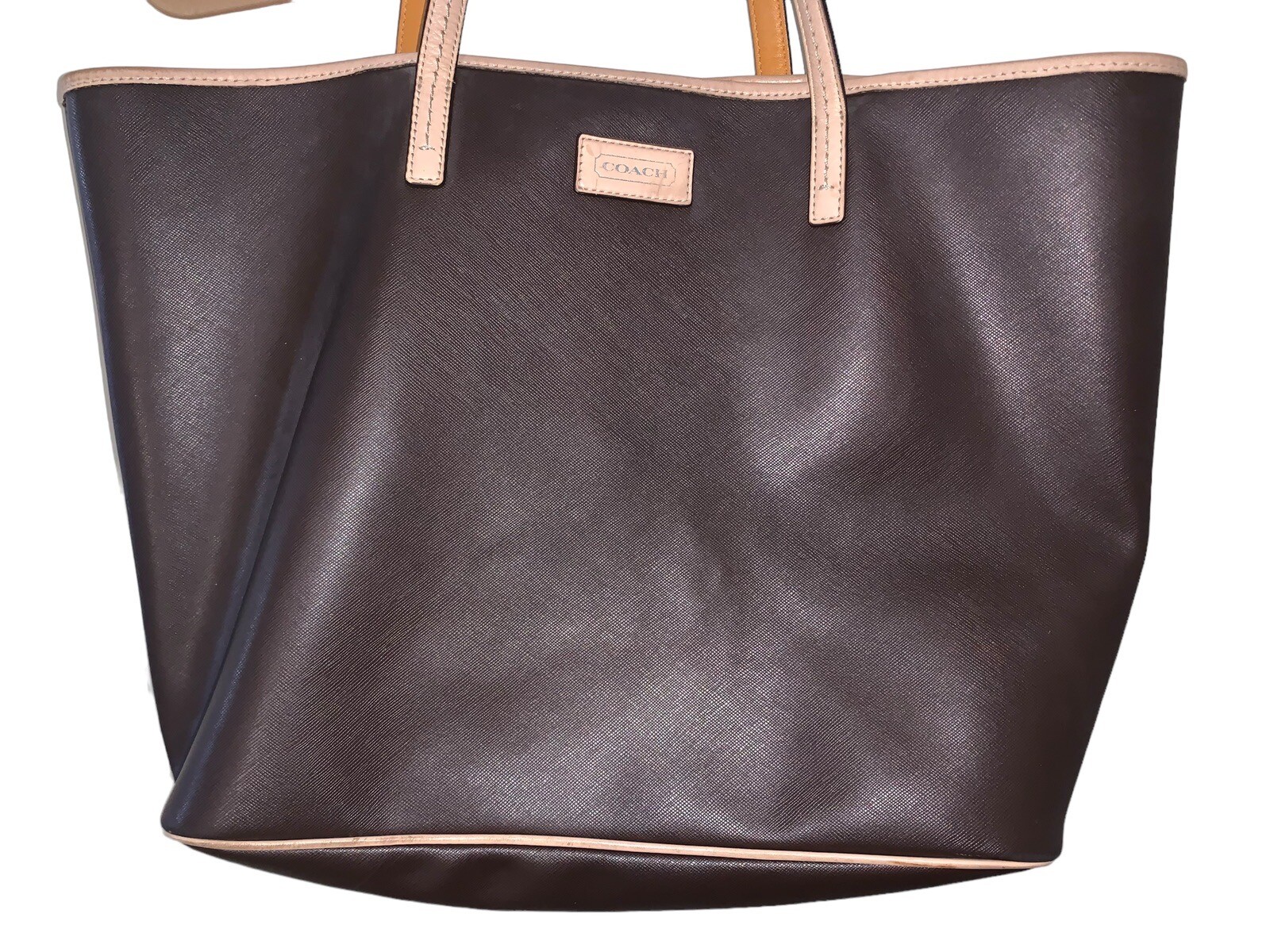 Coach Saffiano Leather Metro XL Tote Shoulder Purse … Gem