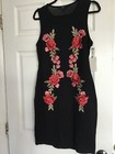 Iris Sheath Dress Black Dark Floral Short Sleeve Mock Tank