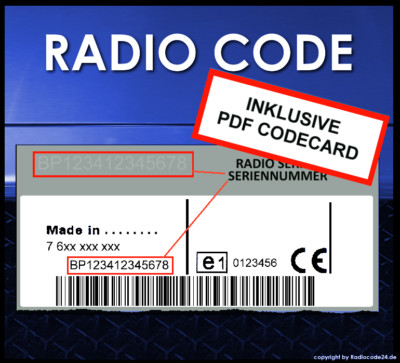   RADIO CODE fits BMW Blaupunkt Becker Visteon