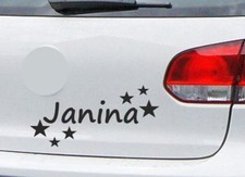 AUFKLEBER Auto Tattoo DUB FUN Sticker Car Baby Kinder Name Wunschname Sterne 73