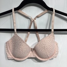 Auden Bra 32B Underwire Multiway Blush Pink Lace
