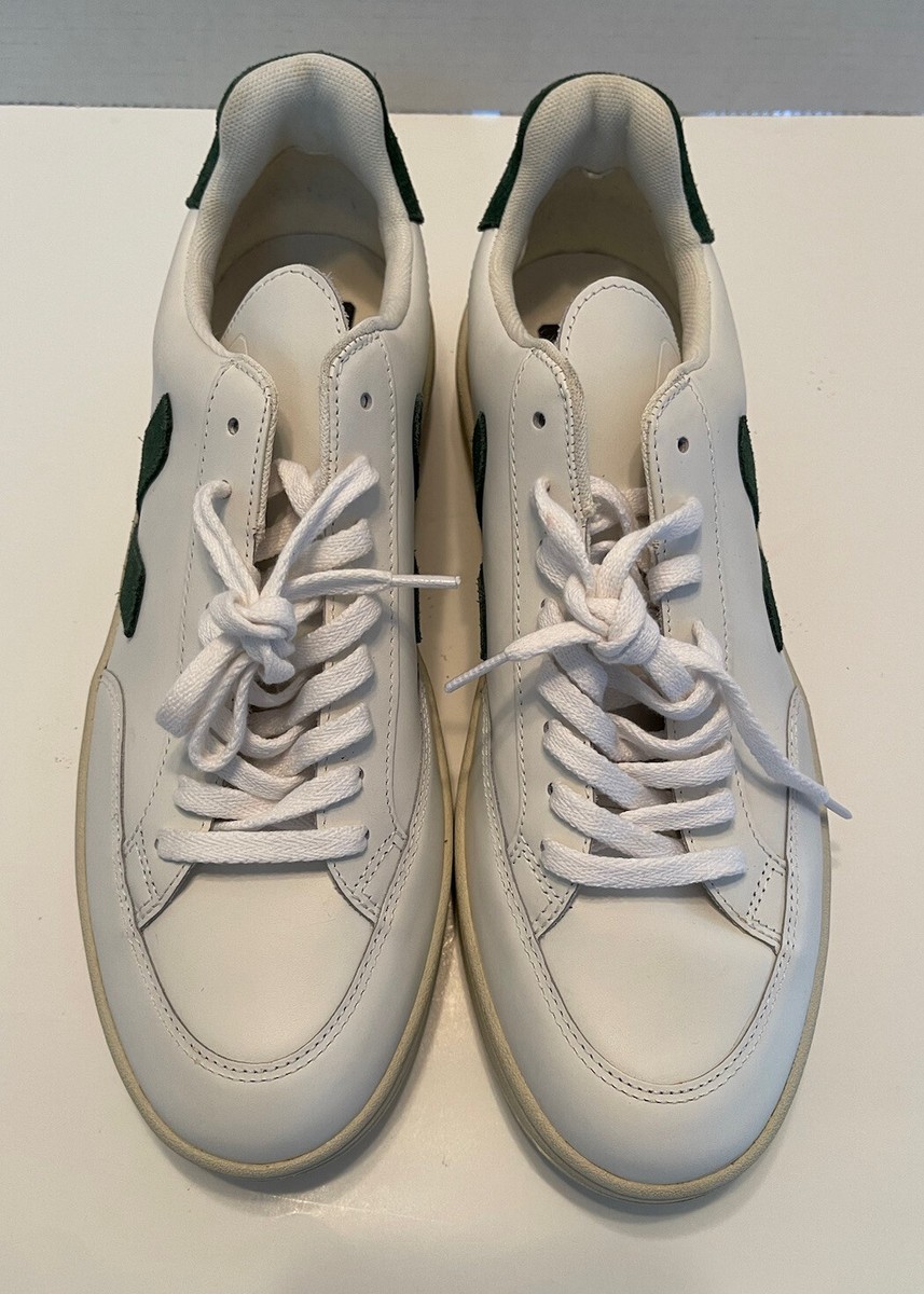 VEJA V-12 LOW TOP MEN'S SNEAKERS EXTRA WHITE/ CYPRUS SIZE 11.5US