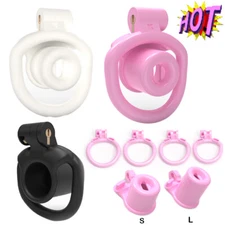 Male Chastity Cage Deep Throat Negative Penetration Padlock Sissy Tube Inverted