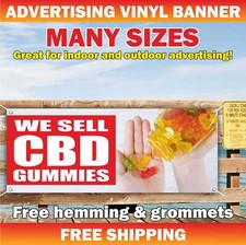 Banner Vinyl Mesh CBD GUMMIES Advertising Sign Edibles Medical Oil Flower Shop