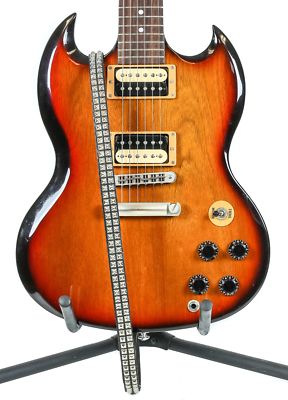 3/4'' Wide Double Row 1/4'' Mini Pyramid Stud And Spike Classic Style Guitar Strap