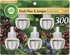 Air Wick Plug in Scented Oil Refill, 5 Ct, Fresh Pine and Juniper, Air Freshener