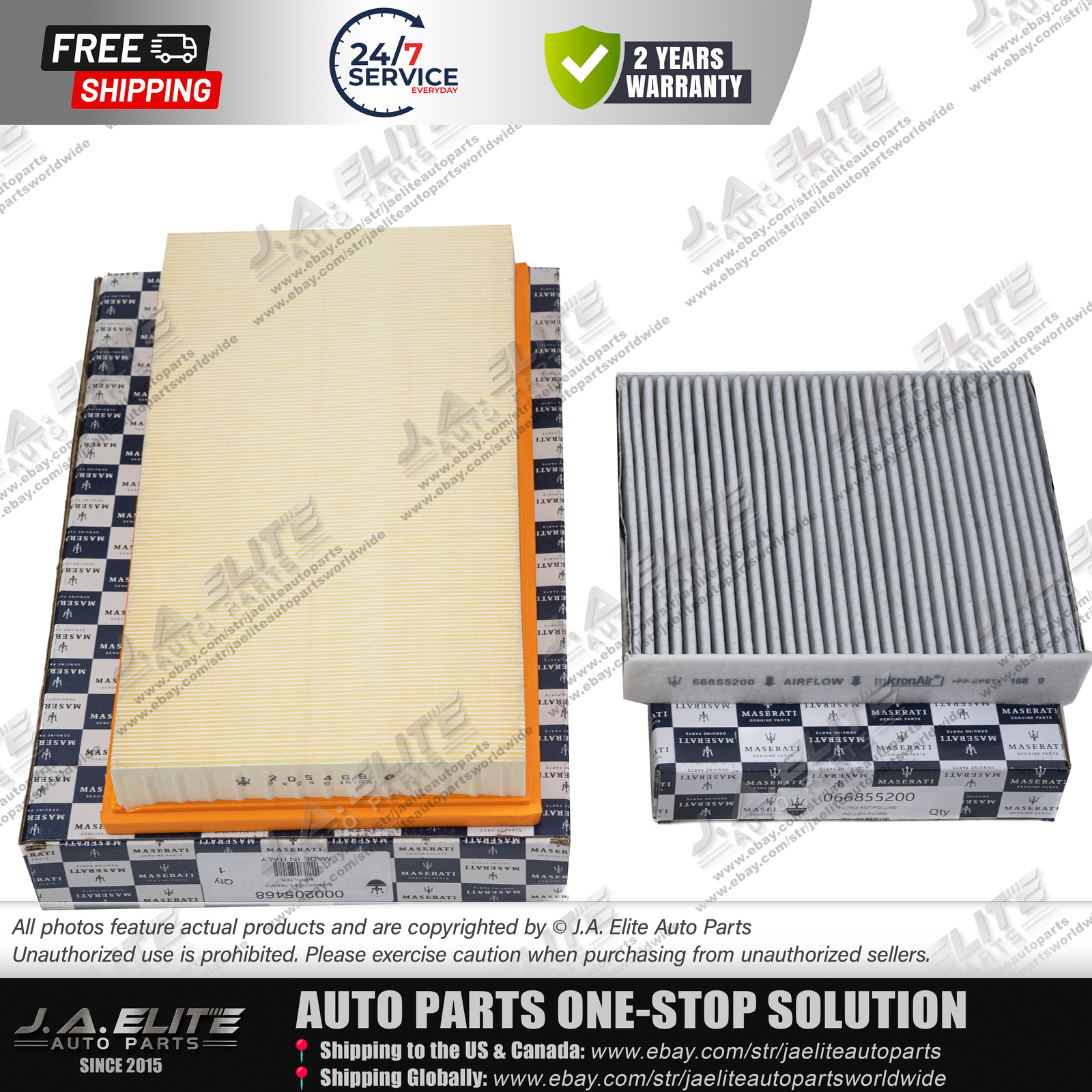 2pcs Genuine Pollen Filter & Air Filter for Maserati Quattroporte Granturismo GC