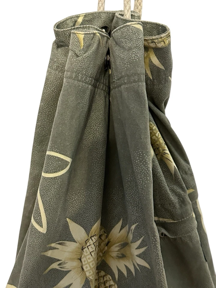 Tommy Bahama Grande Mochila de Playa Bolso Piñas Hojas de Palma Algodón Caqui Foto 3 de 4