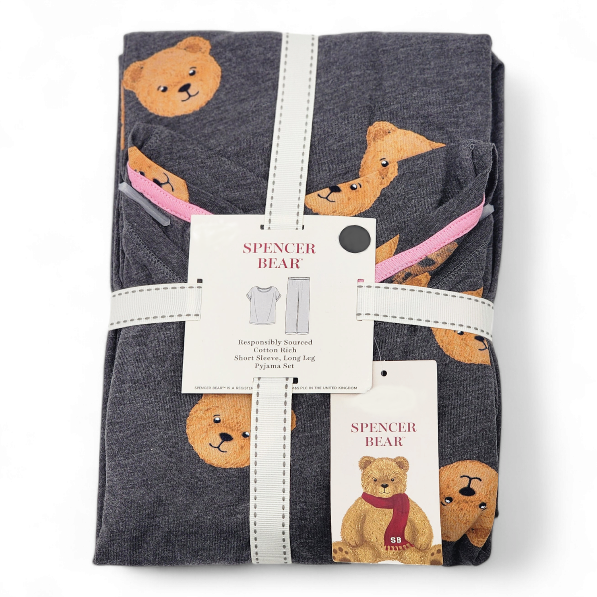 M&S Collection Cotton Rich Spencer Bear Pyjama Set UK