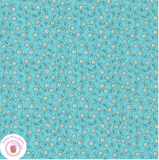 Kaufman LITTLE BLOSSOMS 2188864 Green Aqua FLOWERHOUSE Quilt Fabric 30's REPRO