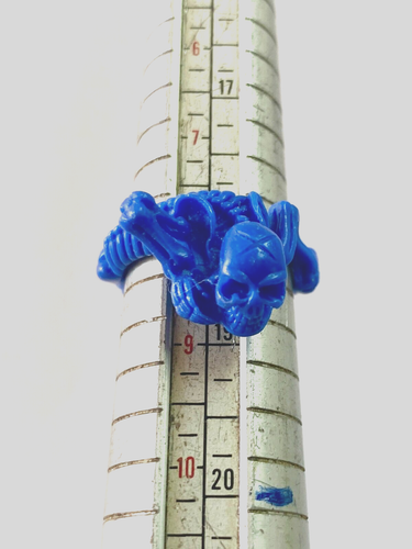 Anillo esquelético. Patrones de cera para joyería de plata fundida de cera perdida - Imagen 3 de 6