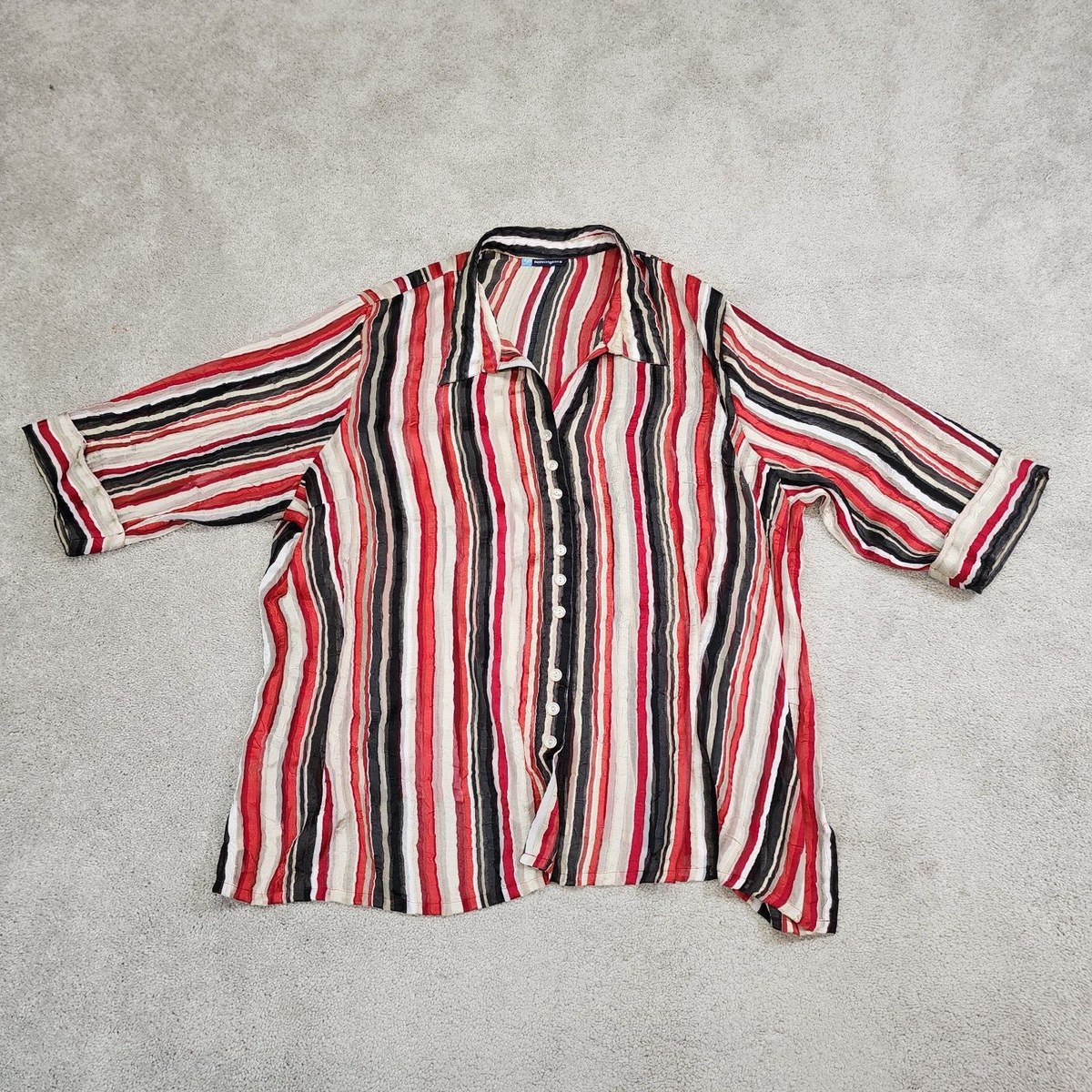 Pennington Button Up Tunic Top Shirt Dress Stripe Belt X-Large