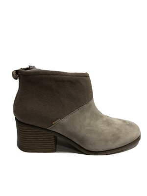 Toms Women's Lacy Bootie Taupe Suede, Size 9.5 M