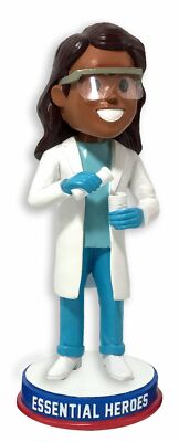 Scientist Lab Technicians Essential Heroes Bobblehead Female Dark Skin Tone