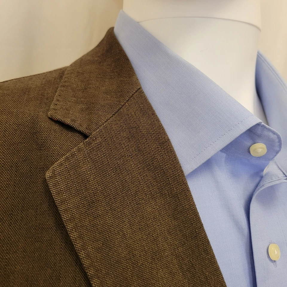 Jaqueta Kroon masculina 44R marrom 97 algodão sarja macia sob medida casaco esportivo ventilação dupla - Imagem 3 de 4