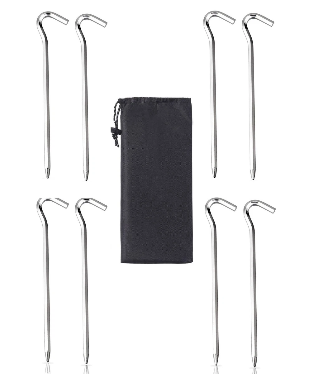 24 picchetti in acciaio resistente, per tende da tenda, altezza 9 cm, picchetti da campeggio per fissaggio esterno tenda, teloni, tappetino erbacce