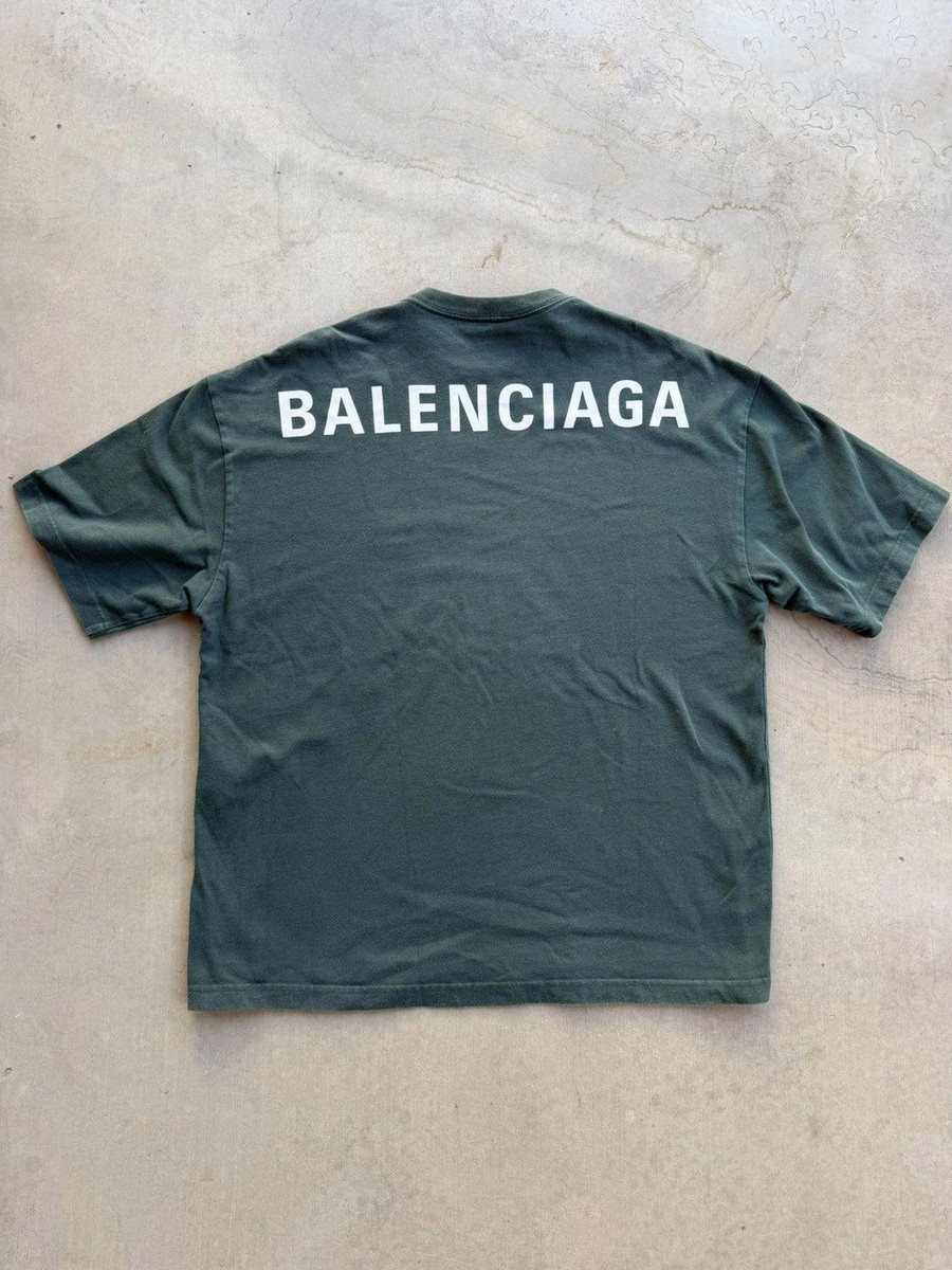 Balenciaga Back Logo T-Shirt – Green Medium | eBay