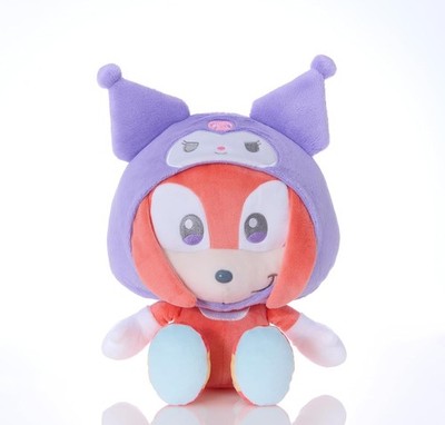 Sonic Knuckles x Sanrio Kuromi Plush Toy M 30cm SEGA FAVE Japan