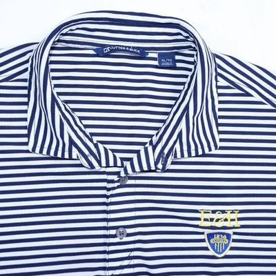 Cutter & Buck Emory & Henry College  Mens XL Navy Blue Stripe Polo