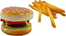 Artificial Hamburger & 12 Artificial French Fries Artificial Food Display Hambur