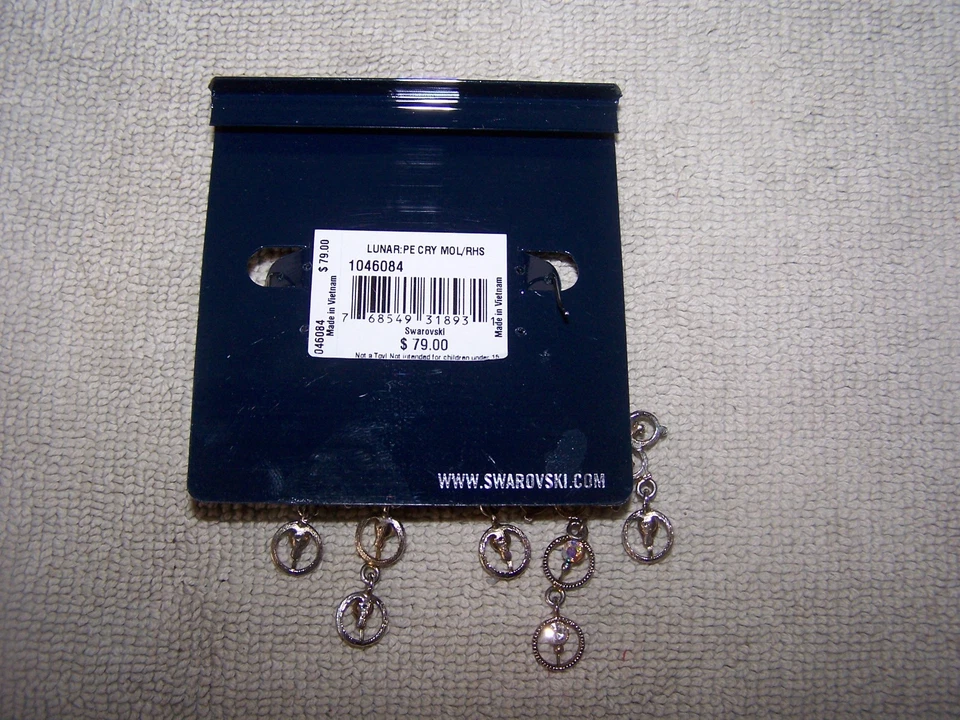 IMPRESIONANTES PENDIENTES COLGANTES SWAROVSKI 2 3/4" ARAÑA CRISTAL NUEVOS CON ETIQUETA Foto 2 de 3