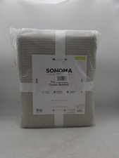 Sonoma Waffle Weave Bed Cotton Blanket Soft Breathable Gray Size King