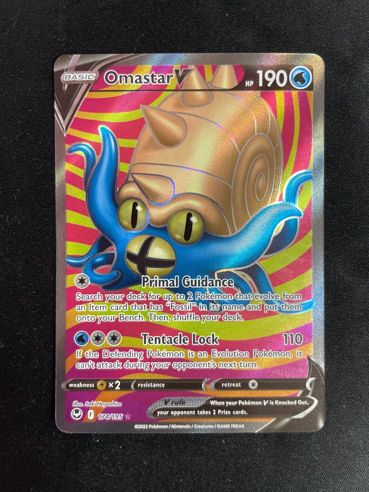 Omastar V 174/195 Ultra Rare Mint Condition - SW&SH Silver Tempest