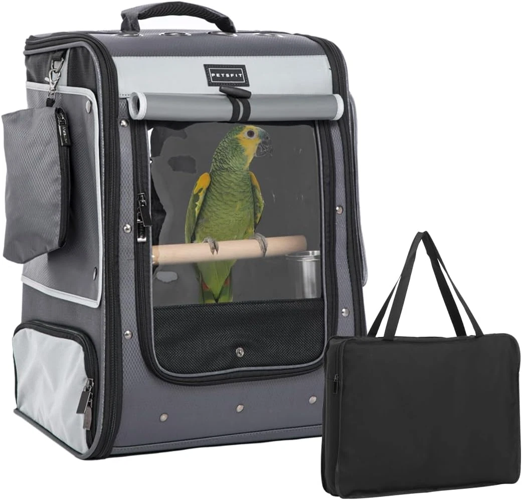 Deluxe Bird Carrier with Shade & Ventilation for Medium/Large Birds