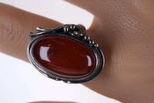 sz8 Vintage Amber and sterling ring